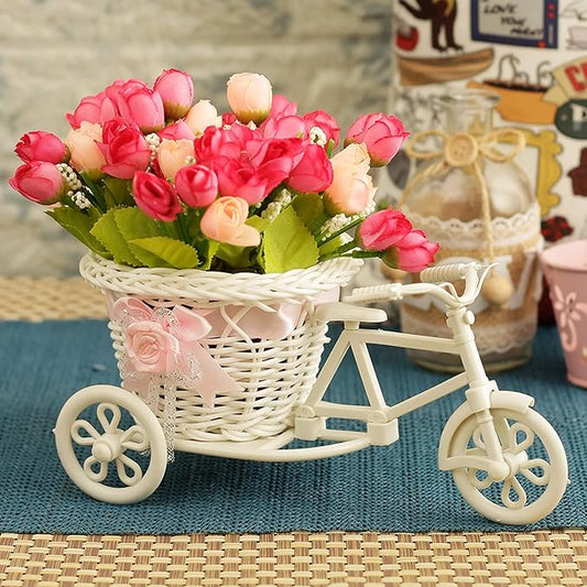 Elegant Cycle Flower Vase with Peony Charm
