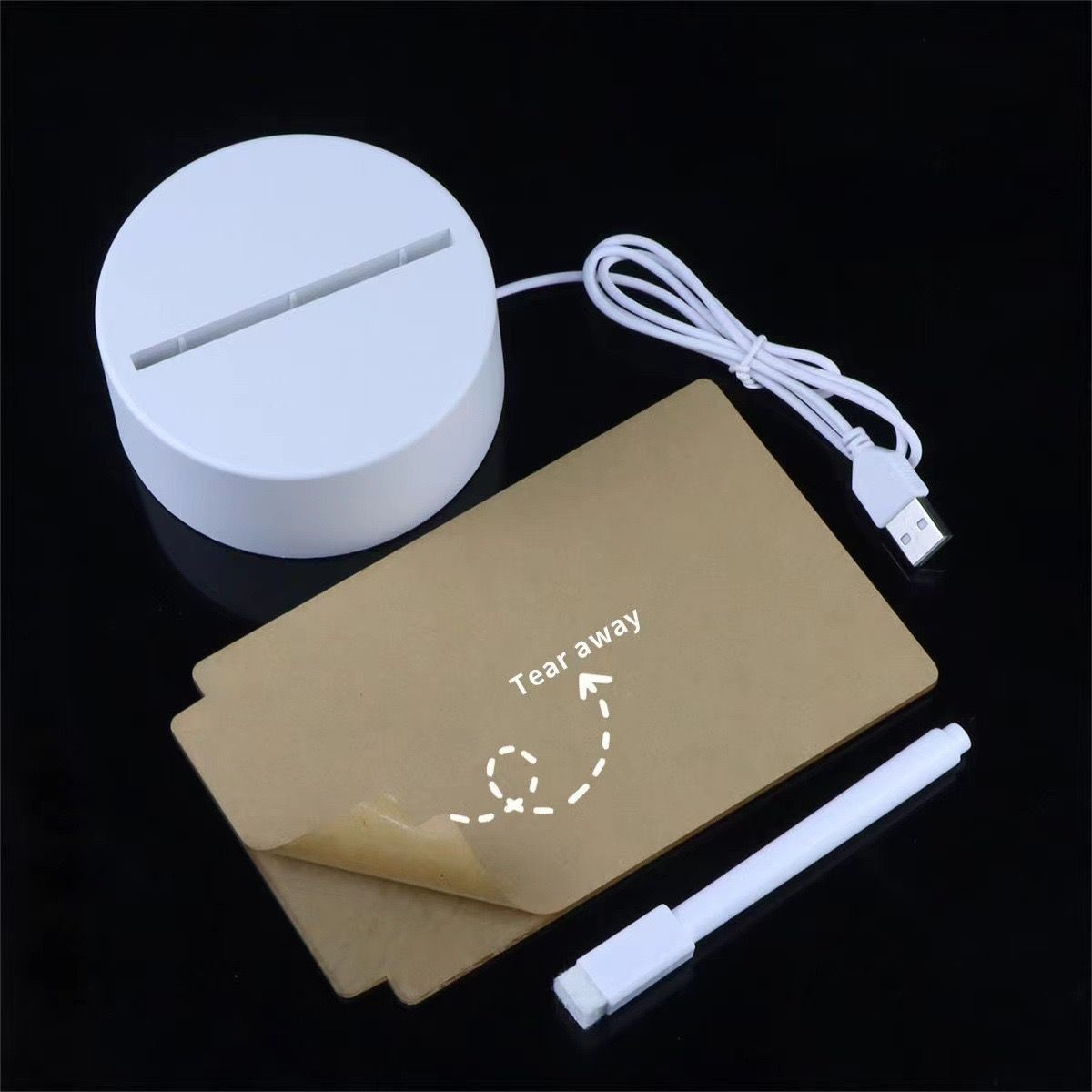 GlowWrite 3D LED Night Light with Erasable Message Board