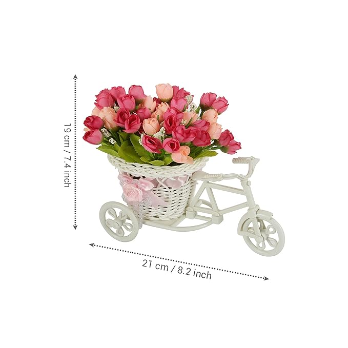 Elegant Cycle Flower Vase with Peony Charm