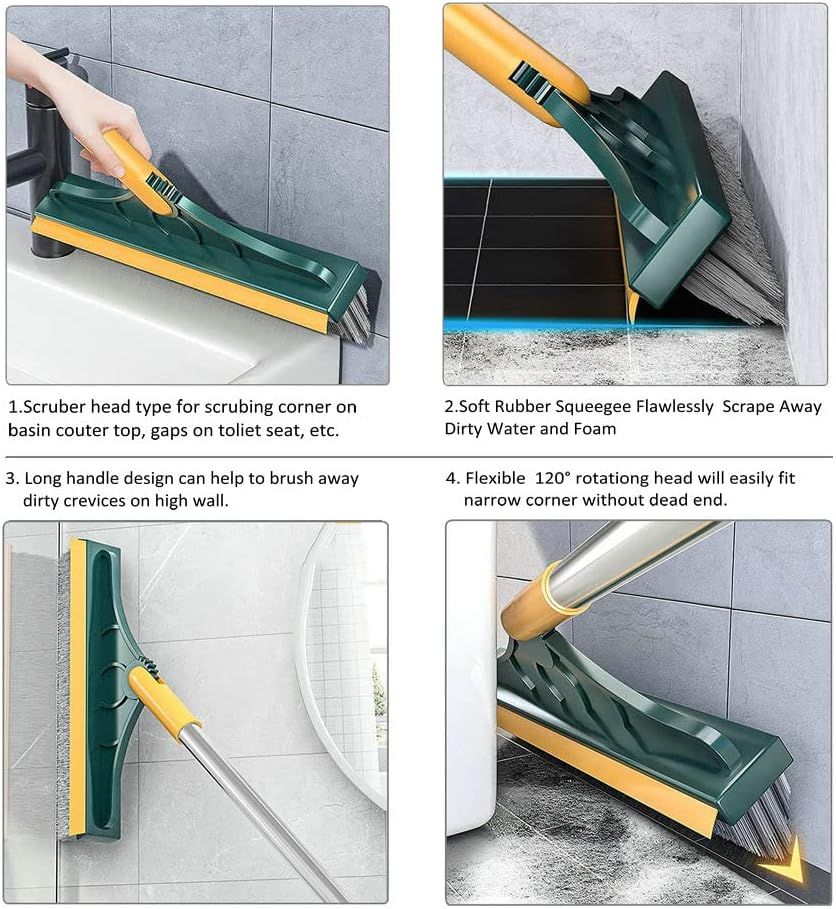 2-in-1 Smart Broom with Removable Wiper and Mop Head