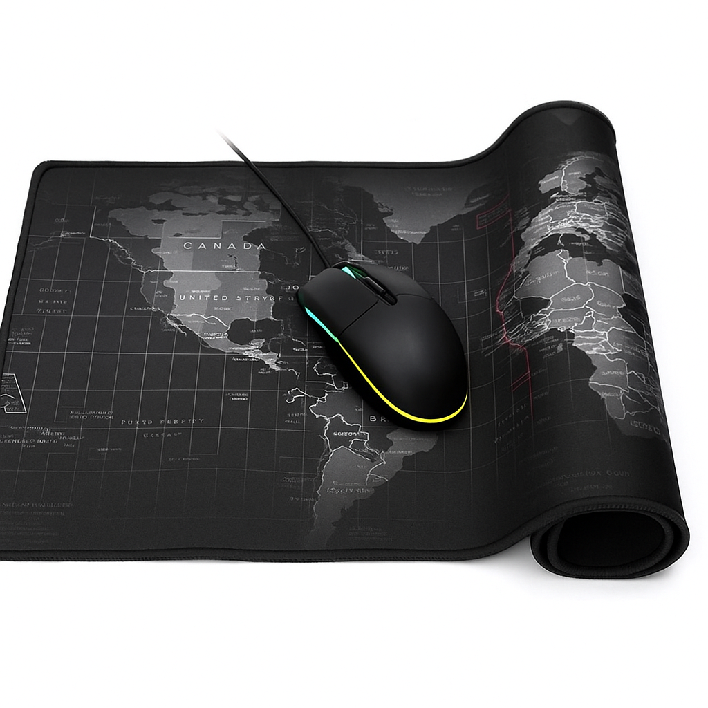 Premium World Map Waterproof Anti-Slip Gaming Keyboard Mouse Mat