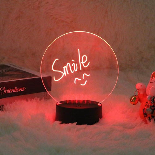 GlowWrite 3D LED Night Light with Erasable Message Board